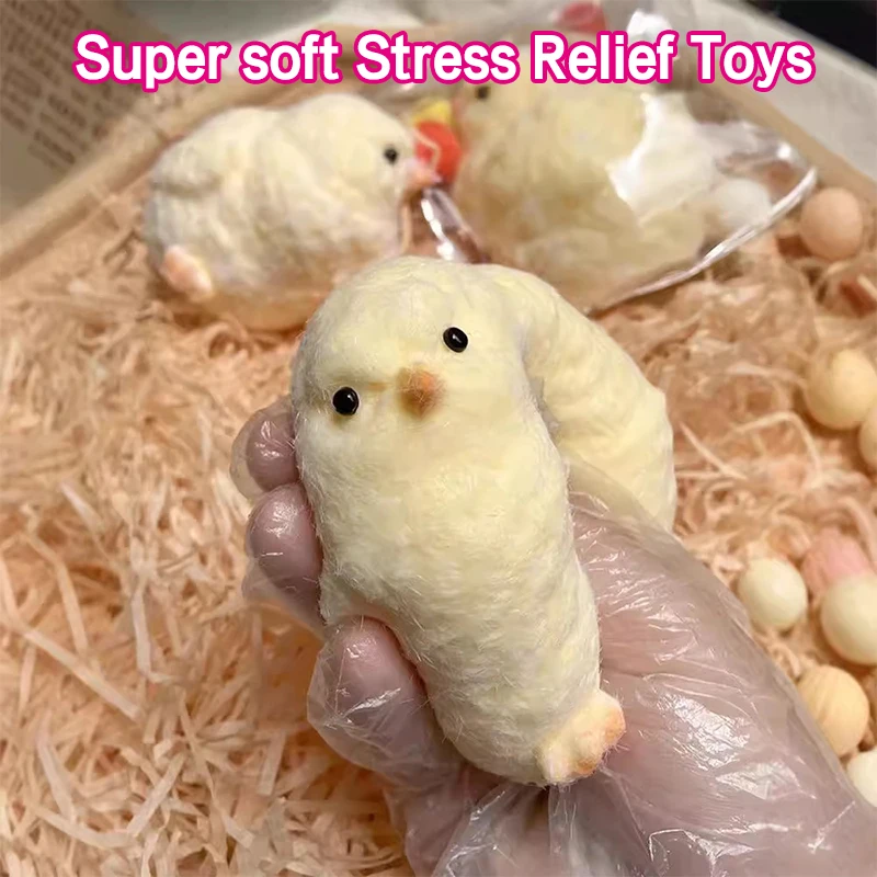 Soft Clay Cute Squeeze Silicone Soft Clay Chicken Plush Cute Hamster Handmade Slow Rebound Decompression Release Hand Toys