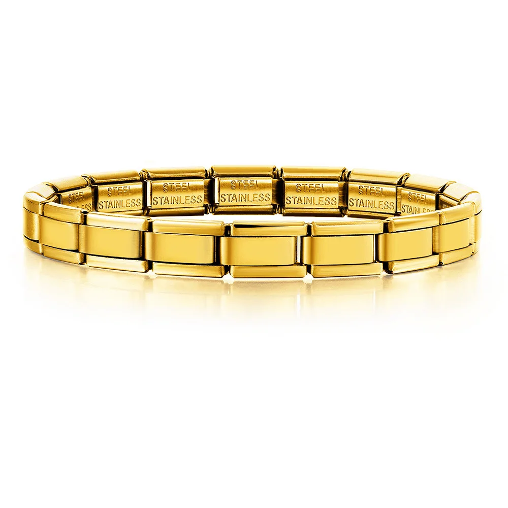 WG Stainless Steel Thin Wide Italian Modular Bracelet For Cube Elastic DIY Italian Module Watch Strap Chain Accessories