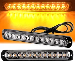 12 LED Strobe Warning Light Police Lights Tail Lamp Led Side light 18 Flashing Modes for Car Truck Light 12V 24V White Yellow