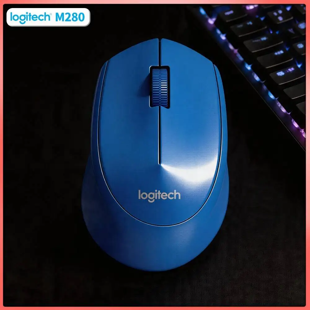 Logitech M280 Ergonomic Wireless Mouse Comfort Padded Pads 2.4GHz Nano Dongle 10m Range for Office PC Linux Mac