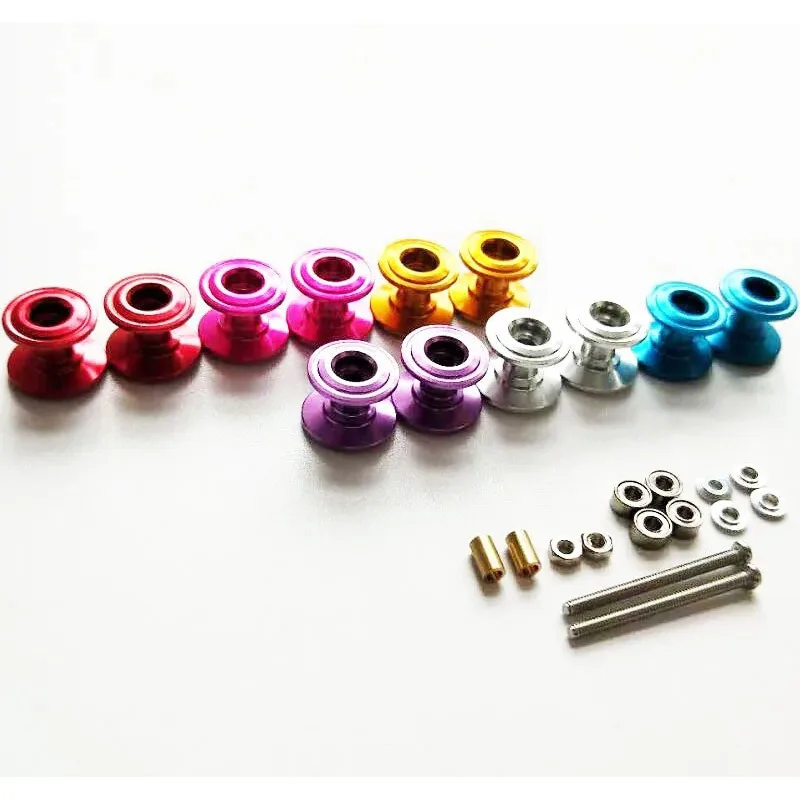 2Pcs 12-13mm Double Guide Roller 95423 Lightweight Aluminum Spare Parts For Tamiya Mini 4WD Car Model view 4