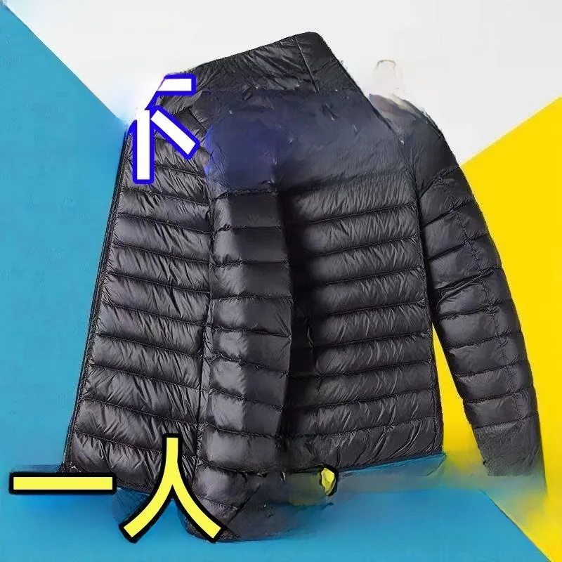

Легкое повседневное пуховое хлопковое мужское пальто с капюшоном, облегающее водонепроницаемое обычное тонкое базовое пальто с воротником-стойкой