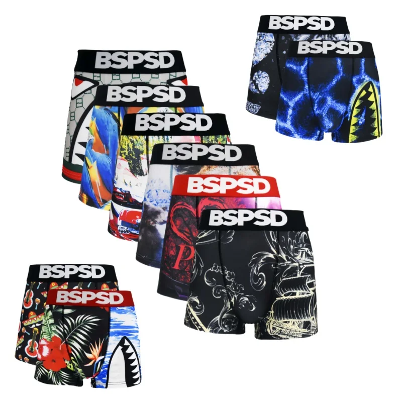 

Men Boxer Briefs Underpants Sexy Men Underwear Boxers Printed Man Boxershorts Summer Breathable Men's Panties Lingerie Plus Size