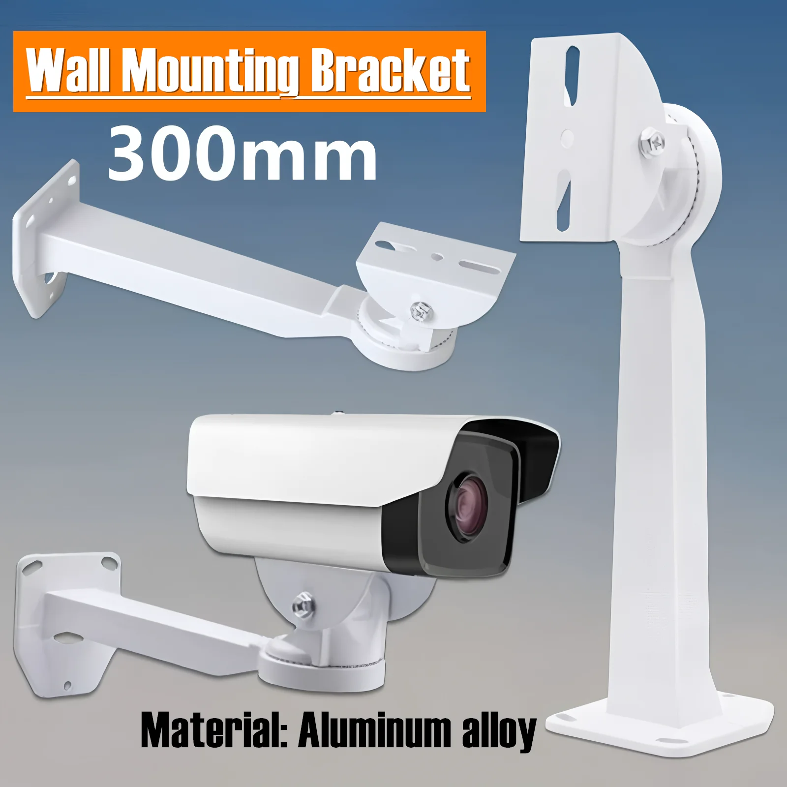Soporte de montaje en pared para cámara de vigilancia de aleación de aluminio engrosada blanca Compatible con cámara IP Hikvision Dahua/Bullet