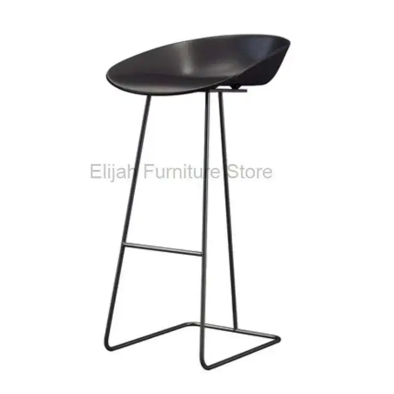 

Nordic Bar Chair Iron Bar Chair Black and White High Stool Modern Dining Cafe Lounge Simple