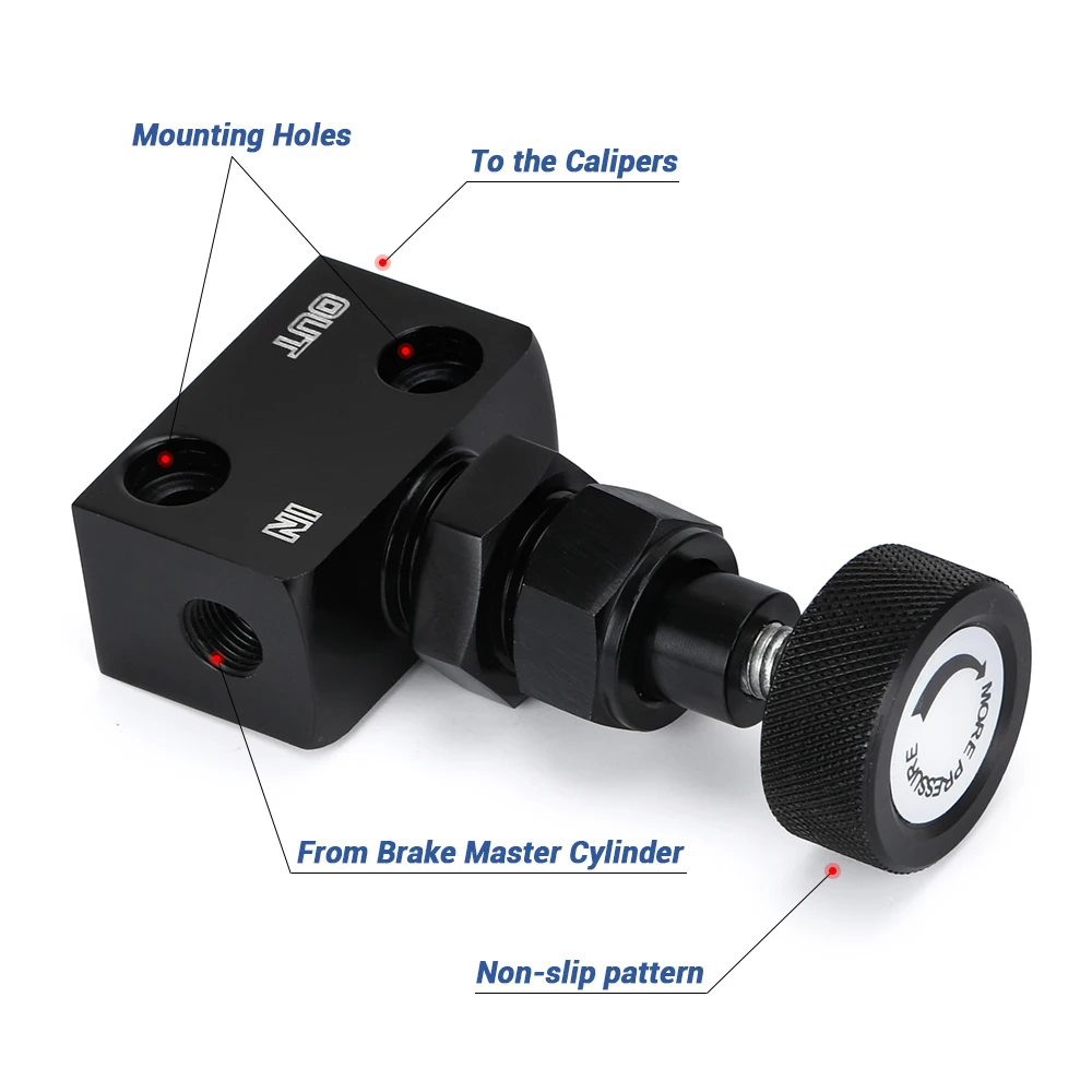 LZONE - Brake Proportion Valve Adjustable Prop, Brake Bias Adjuster Racing Lever Type JR3315