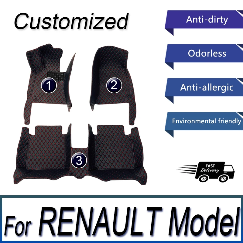 Car Floor Mats For RENAULT Clio Espace Zoe trafic 3 Espace 3 Grand Scenic VEL SATIS  Car Accessories 2022 2023