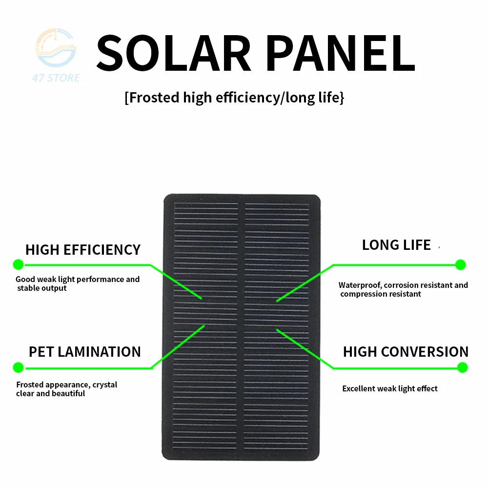 Solar Panel Monocrystalline Silicon Solar Laminate DIY Power Generation Panel Solar Street Lighting Power Generation Panel 1W 5V