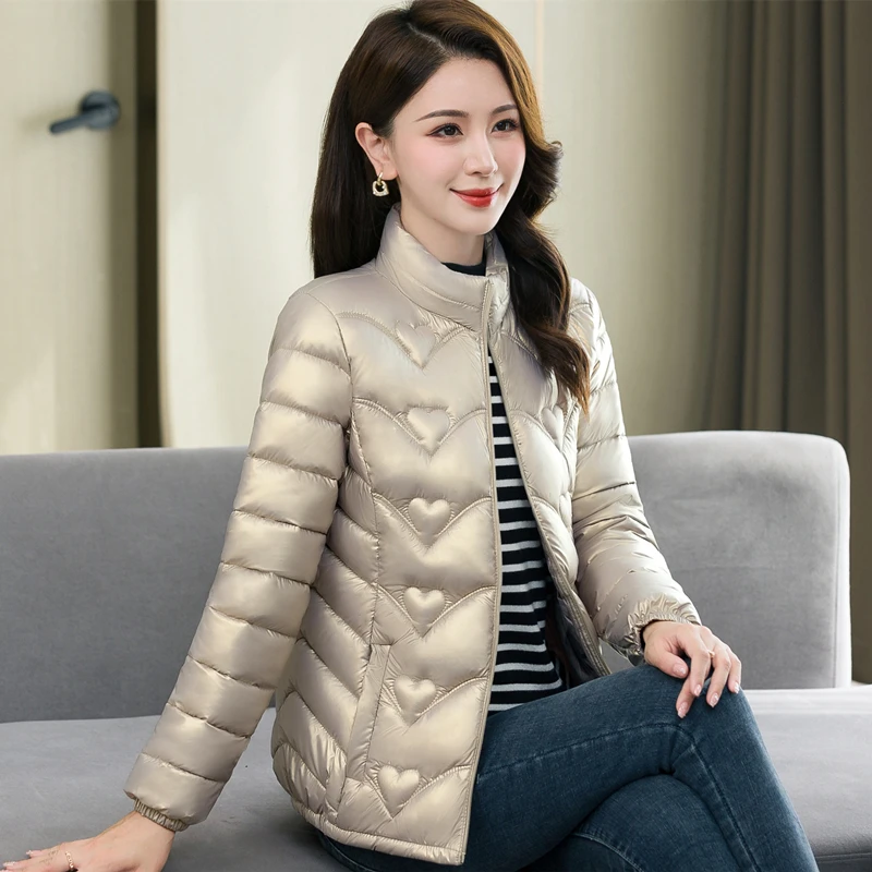 

Short Light Down Cotton Jacket For Women New Middle-Aged Parkas Mother Autumn Winter Collar Coat Female Bread Warm Snow Overcoat