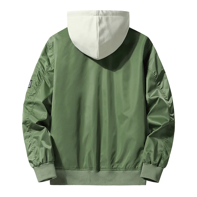 Large Size Jacket Men's Coat Spring And Autumn Fake Two-piece Loose Jacket Men's Youth Outdoor Casual