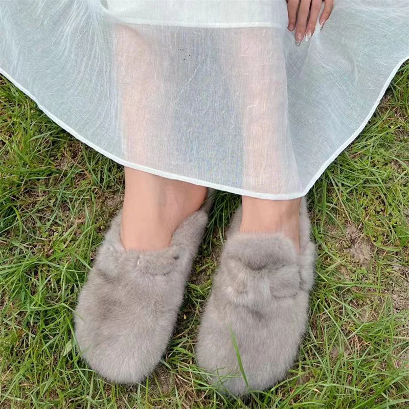 Customizable Mink Fur Bridesmaid Fluffy Slipper Wedding Bachelorette Hen White Fluffy Slippers Bridal Shower Bridesmaid Gifts