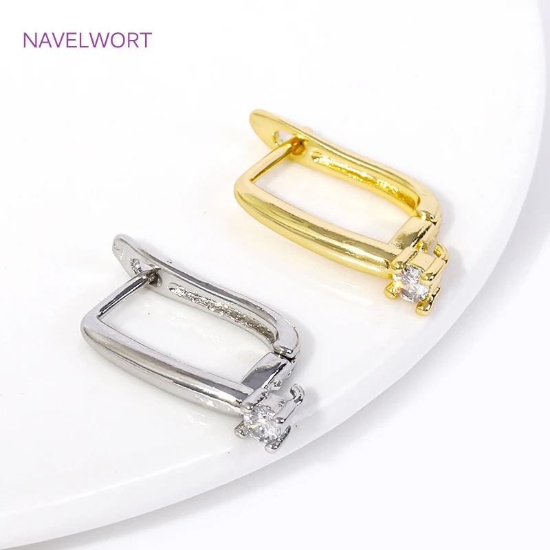 18K Gold Plated Brass Anti-Allergy Earring Hooks Clasps Shvenzy Ear Wire Earring Hook For DIY Earring Jewelry Making Fittings