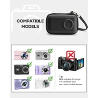 Hard Case for Kodak Pixpro FZ55/FZ45, Waterproof EVA Camera Bag with 3 SD Card Slots & 4-Layer Protection, Compact Travel Pouch