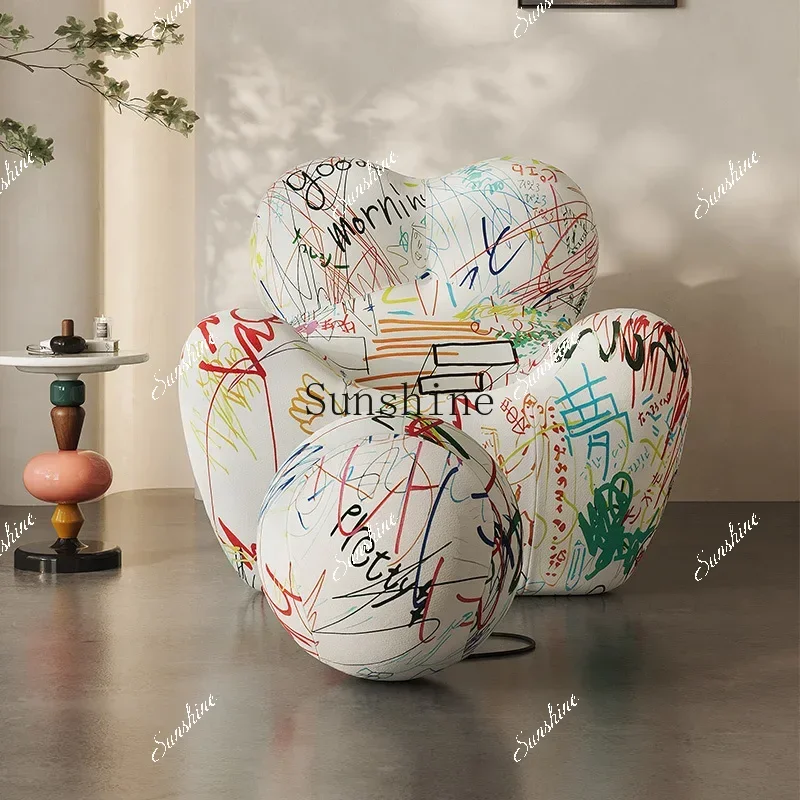 Mom's Embrace Lazy Sofa Living Room Balcony Graffiti Leisure Chair Light Luxury BedroomYY