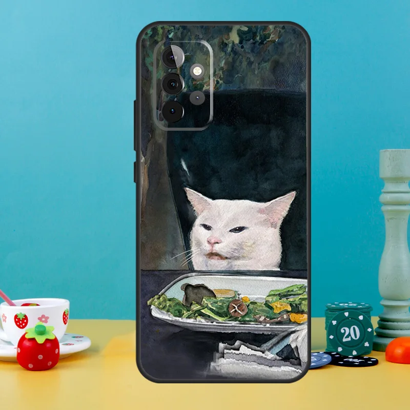 Crying Cat Memes Phone Case For Samsung Galaxy A14 A54 A34 A24 A12 A22 A32 A52 A51 A71 A13 A23 A33 A53 A73