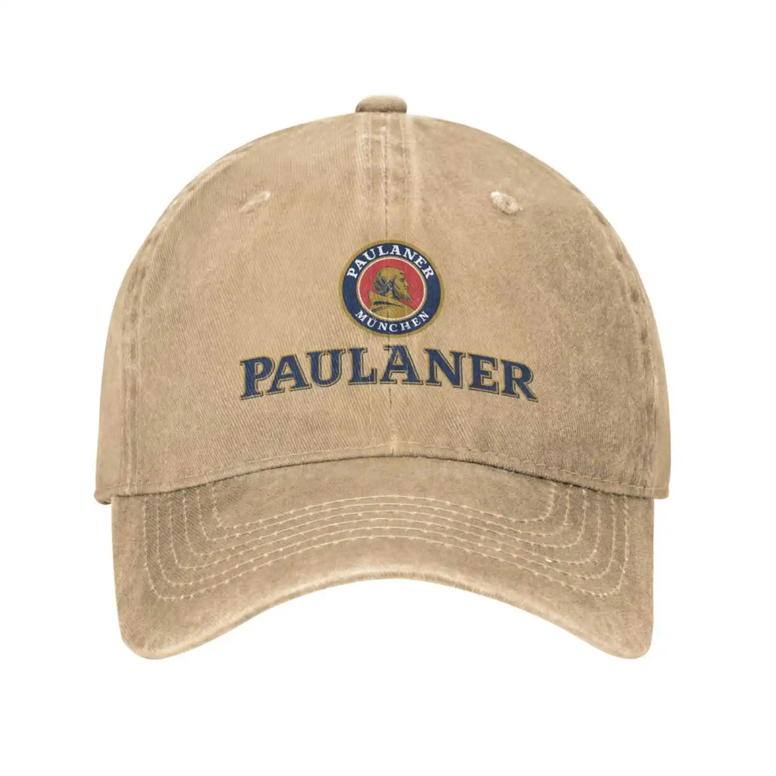 Paulaner Logo Print Graphic Casual Denim cap Knitted hat Baseball cap image 4