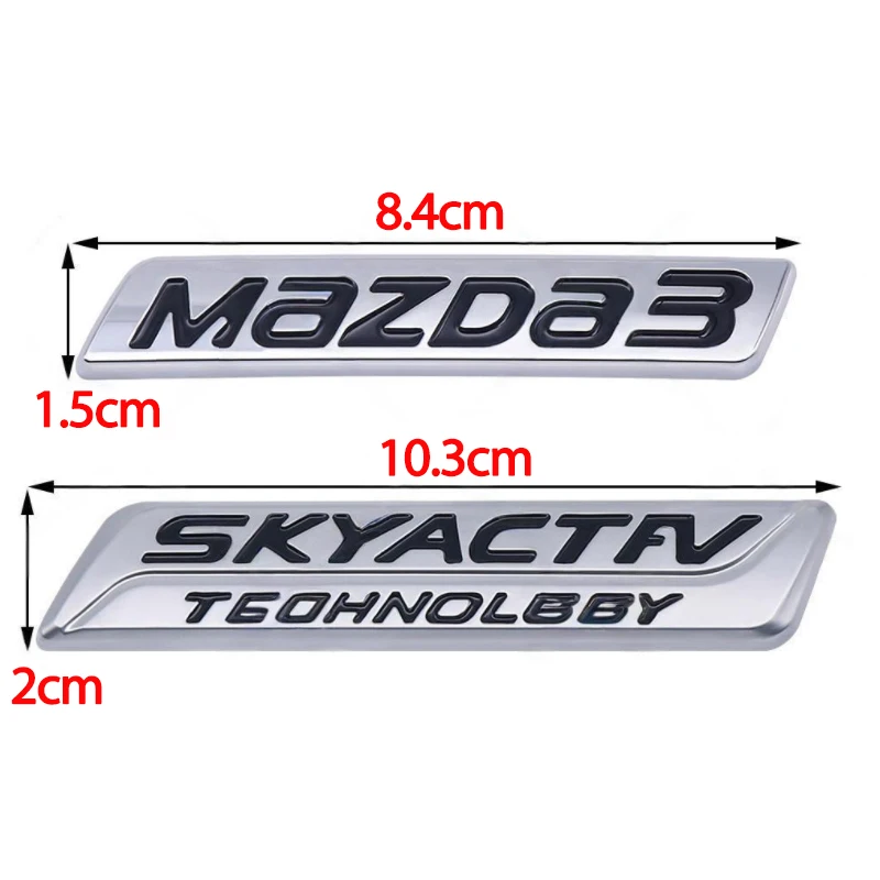 ABS ثلاثية الأبعاد جسم السيارة الجانب شعار الخلفي الجذع شارة لمازدا 3 SKYACTIV درابزين ملصق مائي تعديل الملحقات #4