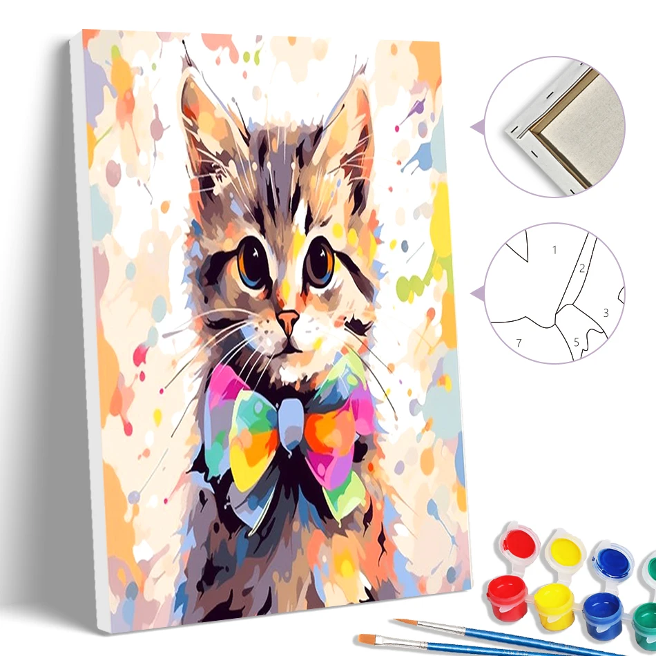 

SDOYUNO Painting By Numbers Simple 20X30cm With Frame cat Drawing On Canvas Diy Crafts Oil Art Paint Kit Artwork Decoration Home
