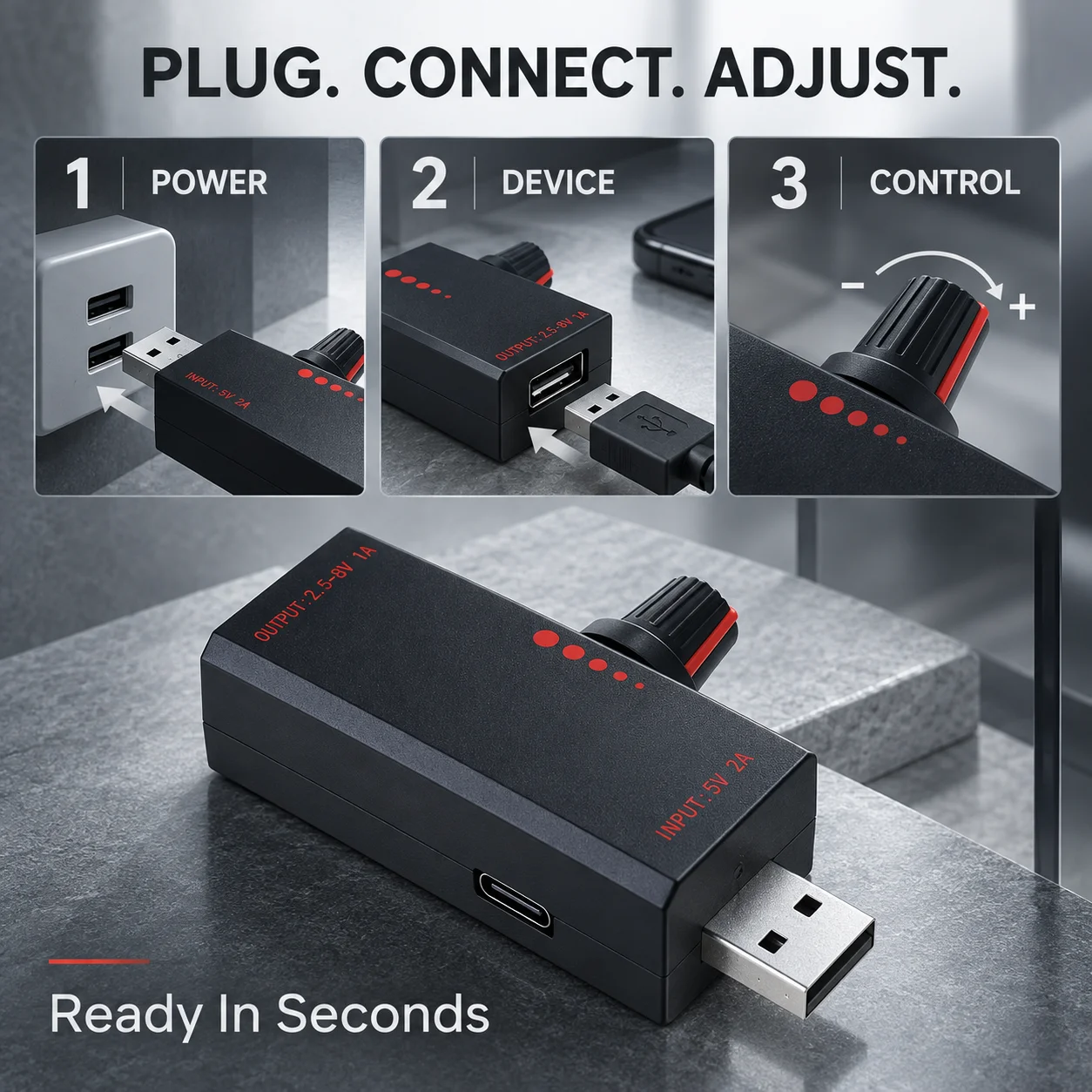 USB Fan Wind Regulators Speed Controller Fan Speed Governor Noiseless Cooling Solution Enjoy Quiet and Effective Cooling