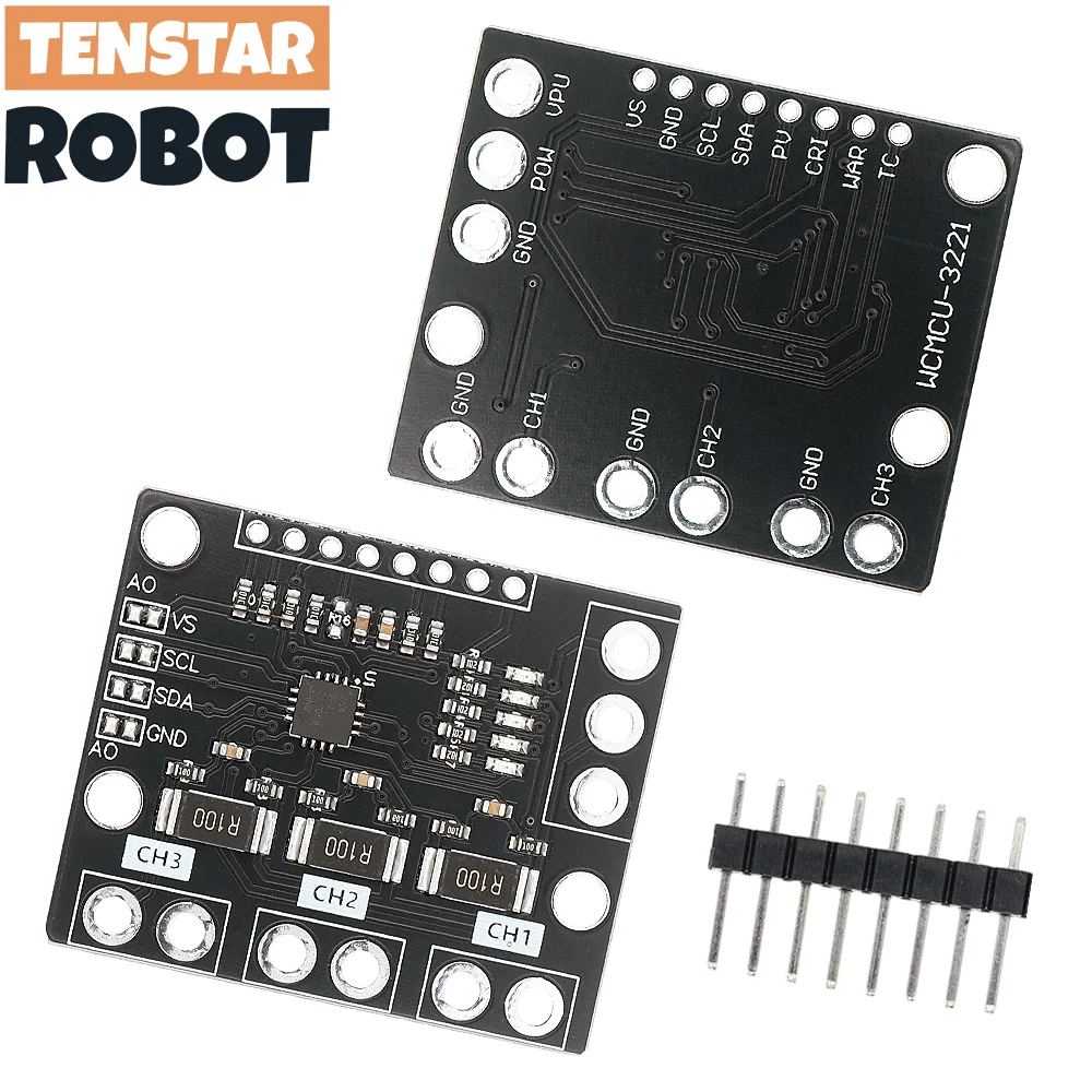 TENSTAR 2pcs INA3221 I2C SMBUS 삼중 채널 션트 전류 전원 공급 장치 전압 모니터 센서 보드 모듈