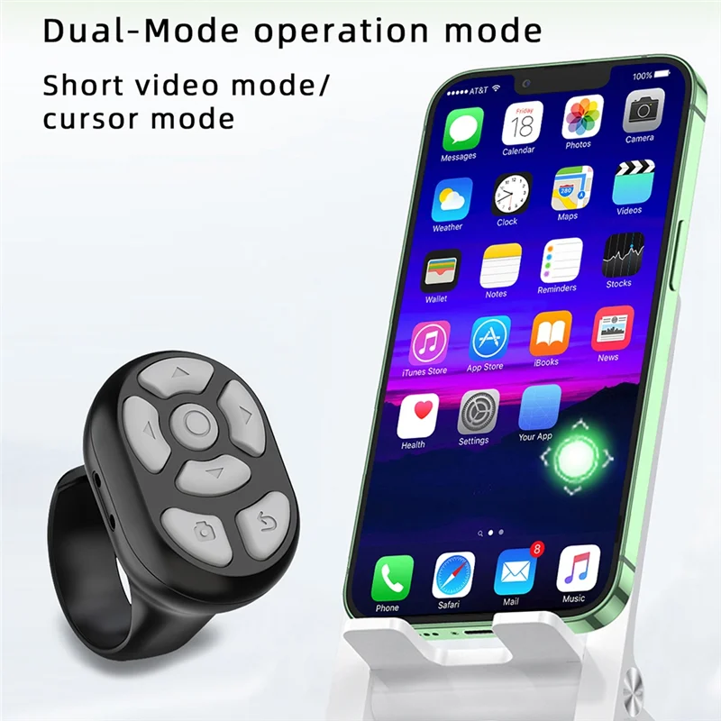 ABJG-For Ring Bluetooth للتحكم عن بعد بأطراف الأصابع التلقائية لتصفح فيديو السيلفي