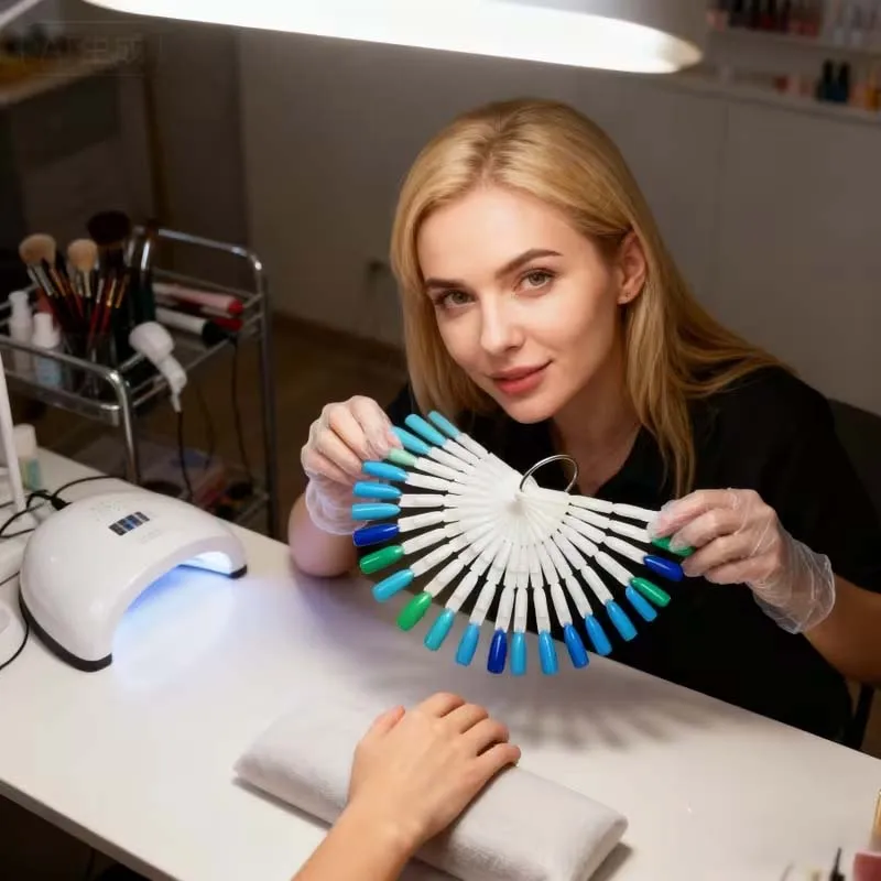 150 قطعة مسمار الفن شكل مروحة عرض الرسم البياني الطبيعي هلام البولندية التلوين عينة ممارسة التدريب أظافر صناعية مع حلقة قابلة للإزالة #5