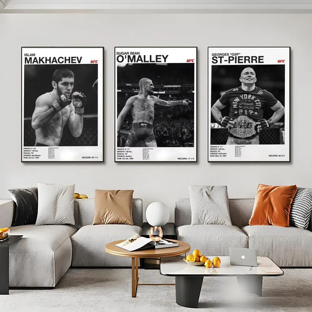 Famous Fighting Events U-UFC Poster Room Wall Art Decor Waterproof Stickers For Home Bar Bedroom Decoration
