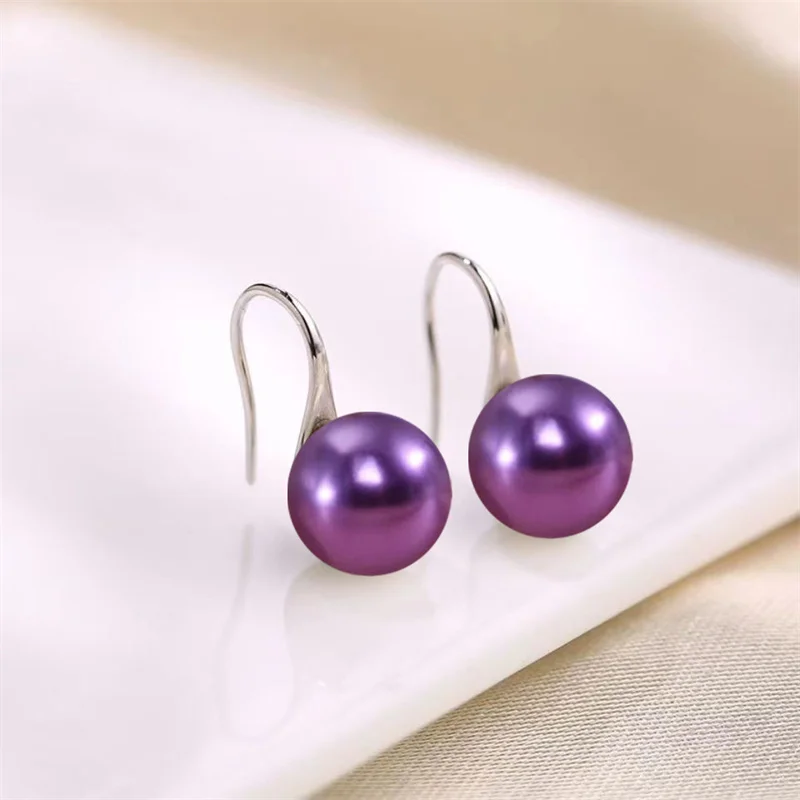 Senlissi- Retro Palace 925 Sterling Silver Stud For Women 12mm Natural Hotan Jade Earrings 18k Earrings Rio Pearl Jewelry Gifts