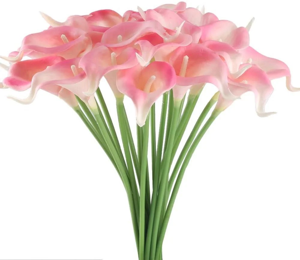 14' Realistische Latex Calla-Lilien-Sträuße Künstliche Frühlingsblumen für Heimdekoration, Hochzeitssträuße und Tischdekoration (10er-Pack) – Detail 6