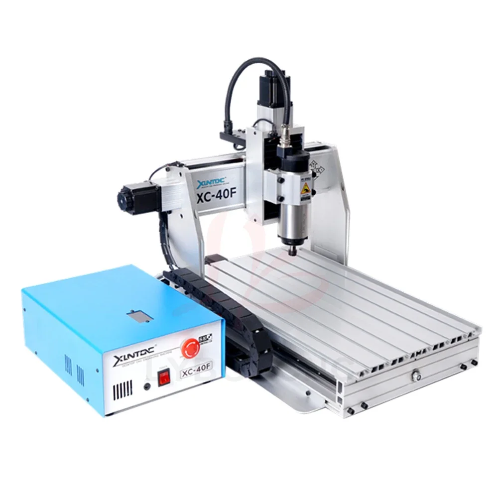 3040 1.5KW Milling Machine 3/4 Axis Square Rail Engraving Cutting for Wood Metal Air Cooling Engraver XC-40F Cutter Carving Tool