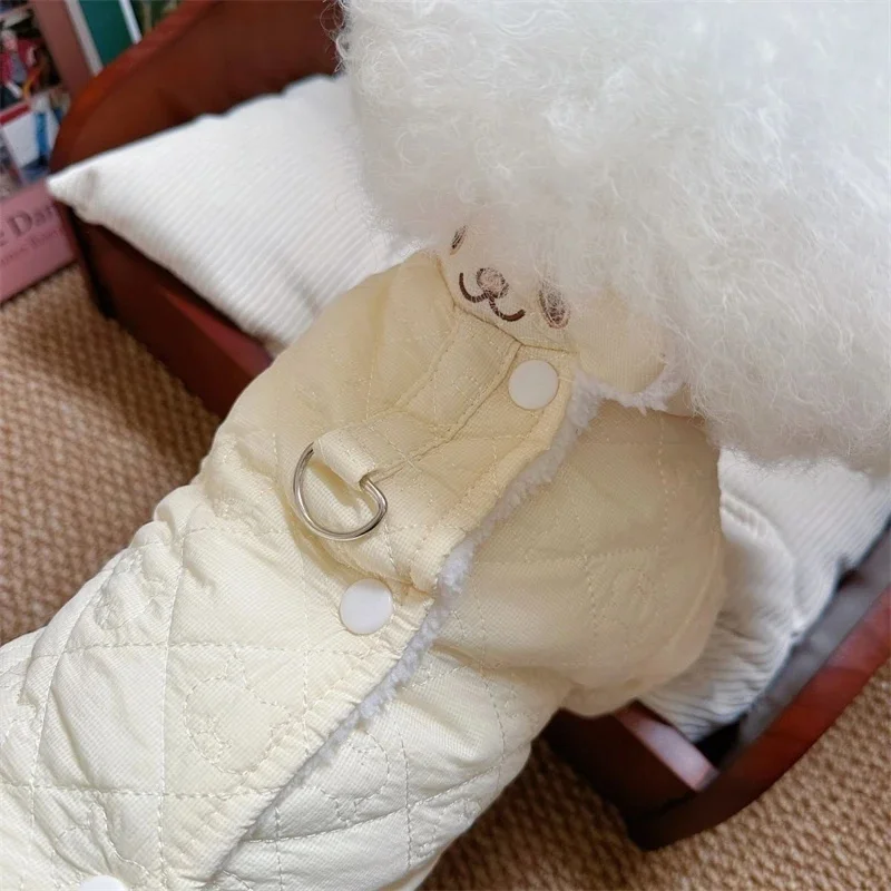 Warm Padded Dog Belly Wrap Coat With Leash Ring Autumn Winter Outdoor Walk Jacket For Small Dogs Bichon Puppies Cozy Gift