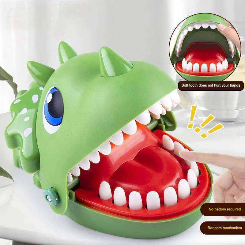 

Triceratops Dinosaur Teeth Toy Biting Finger Reaction Training Novelty Games Kid Adult Jokes Toy Family Party Trick Game Toy