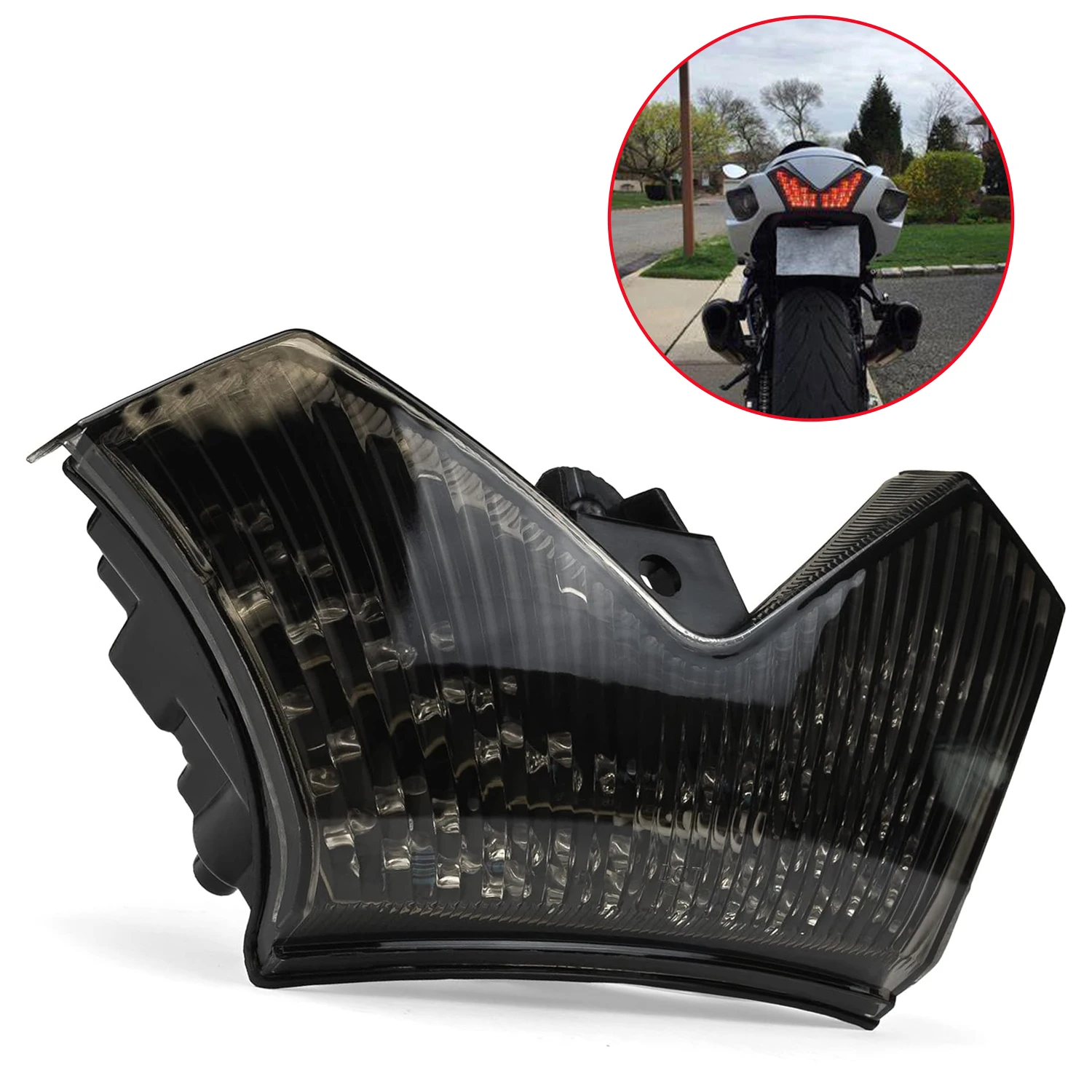 

For 2006-2011 Kawasaki Ninja ZX-14 ZX14 ZX1400 ZZR1400 Smoke Tail Light Brake Light TailLights with Integrated Turn Signals