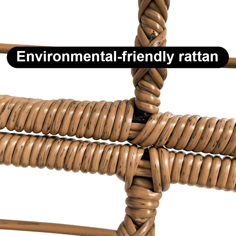 كرسي مستدير مريح مقاوم للماء من البولي ايثيلين على شكل بيضة من الخوص، لون خفيف الوزن، فناء خارجي، حديقة في الشرفة #3