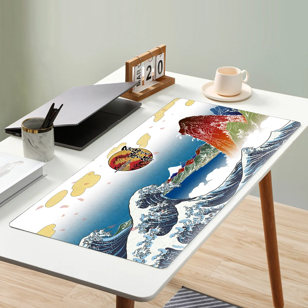 Japanese Wave Art Mousepad Mouse Mat Desk Mat With Pad Gaming Accessories Prime Gaming XXL Keyboard Pad Padding Mat