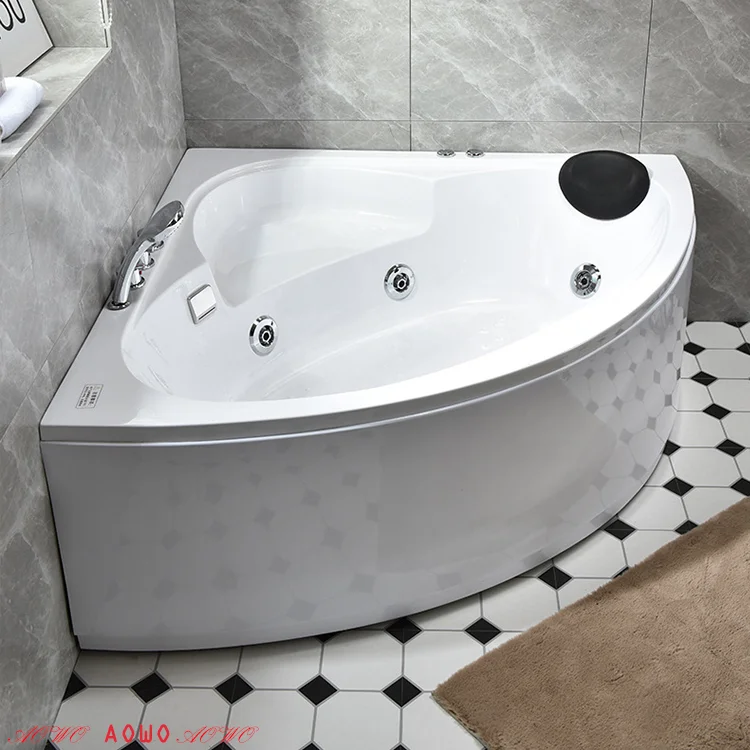 

AOWO Modern Design 2 Person Corner Bathtub Smart Control System Yacussi With Idromassaggio Home Spa