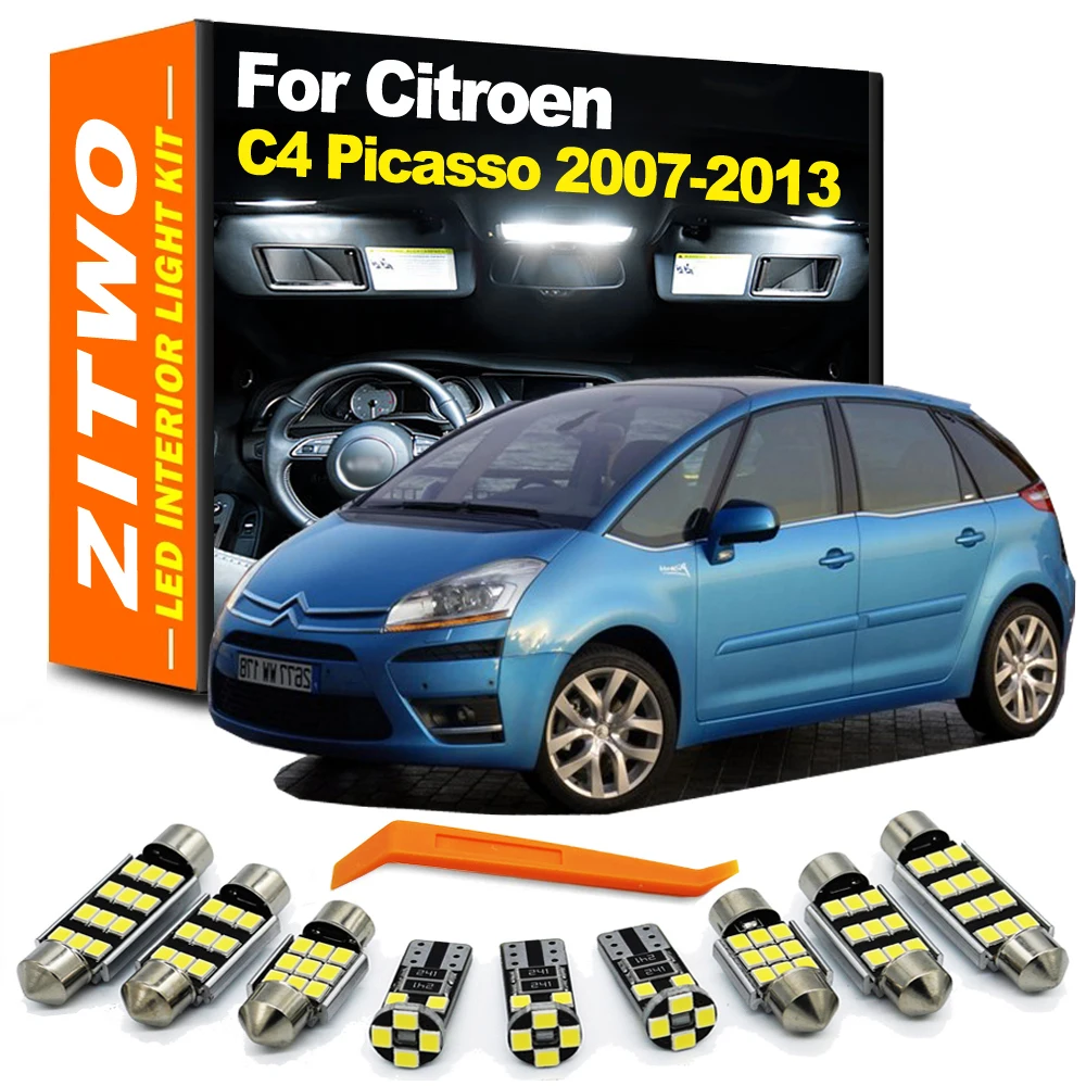 

14Pcs LED Interior Light Dome Map Reading Bulb Kit For Citroen C4 Picasso Grand Picasso 1 MK1 2007 2008 2009 2010 2011 2012 2013