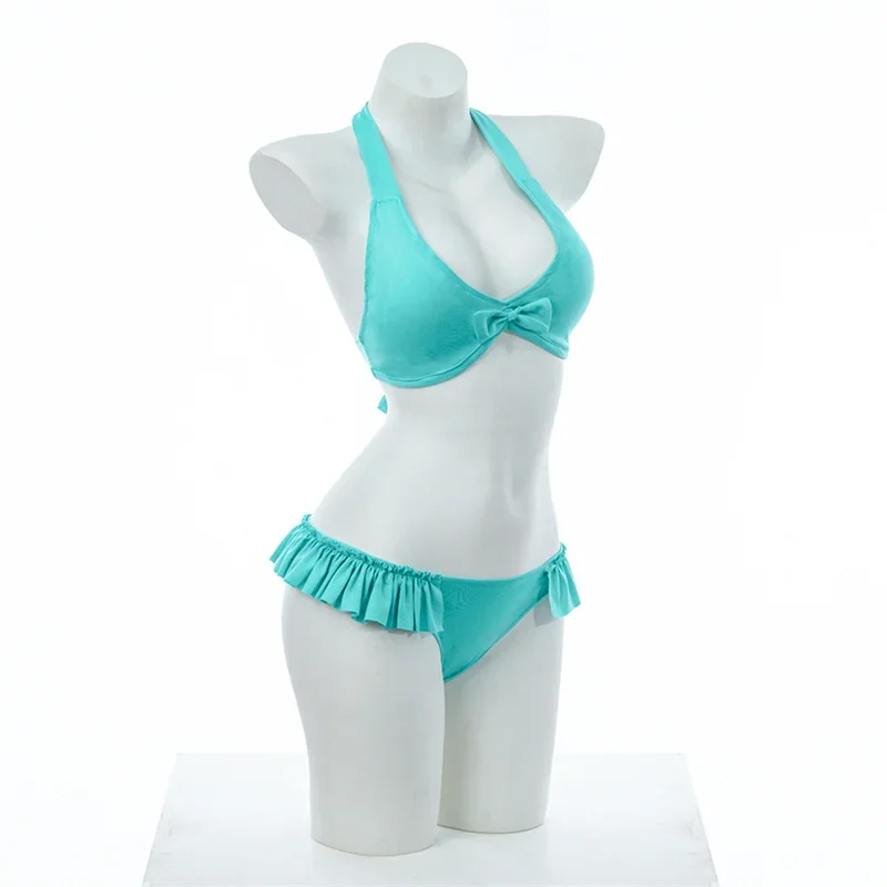 Rolecos kaguysama: love is war Chika Fujiwara cosplay costume Chika Fujiwara swimsuit green sexy women swimwear