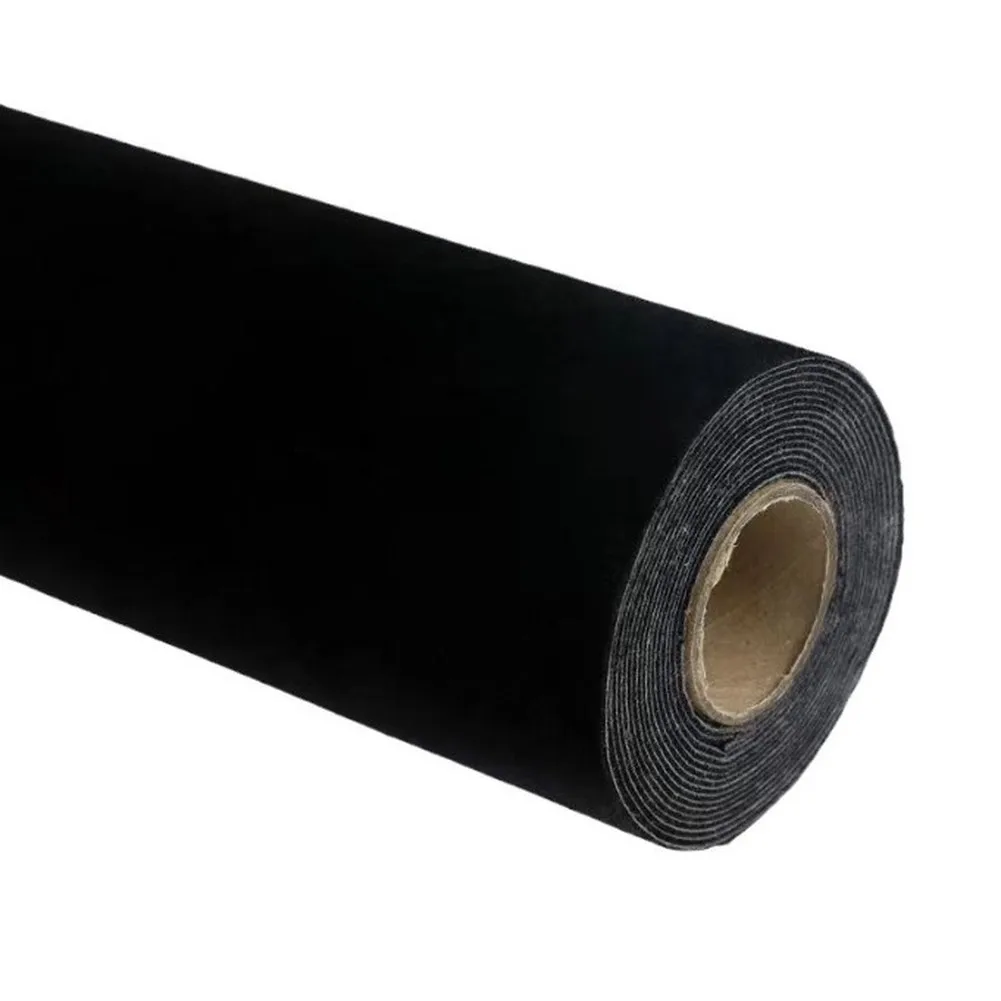 Black Velvet DIY er Wallpaper 200 x 40 cm Self Fabric Roll for Cabinet Drawer Jewelry Box Interior Refurbishing