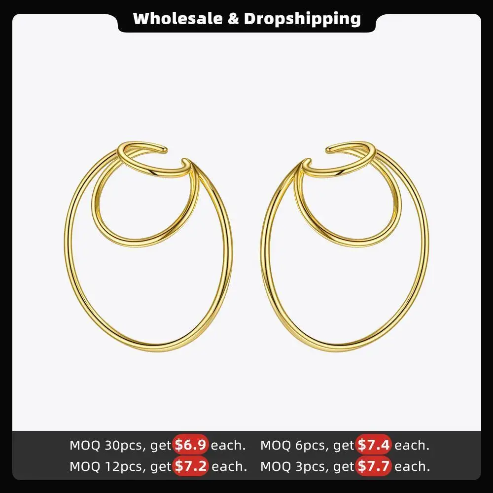 ENFASHION Geometric Ear Cuff Clip On Earrings For Women Gold Color Multi-layer Circle Earings Fashion Jewelry Pendientes E201153