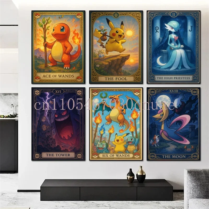 

Canvas Painting Pokemon Pikachu Charizard Prints Poster Home Living Room Best Gift Cartoon Character Picture Room Decor Gift