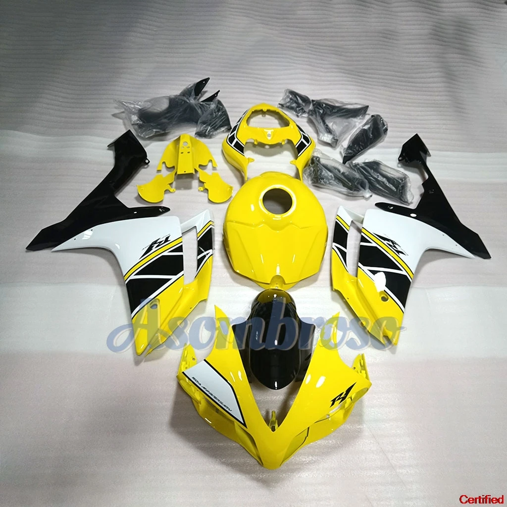 

New ABS Fairing Set for YAMAHA R1 2007 2008 yzf-r1 07-08 Motorcycle Fairings yellow/white/black Kit+Tank Cover