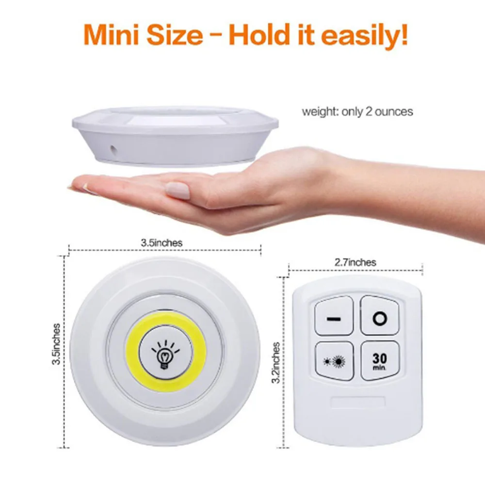 LED Under Cabinet Light Dimmable With Remote Control Battery Operated LED Closets Lights for Wardrobe Kitchen Bathroom Lightin