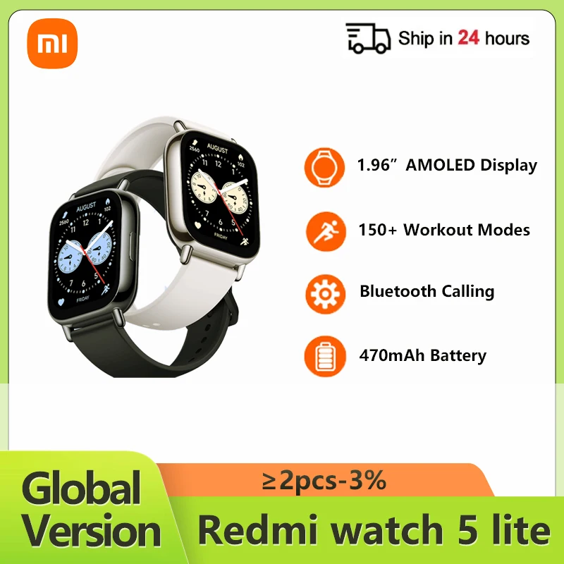 Global Version Xiaomi Redmi Watch 5 Lite HyperOS Smartwatch 1.96