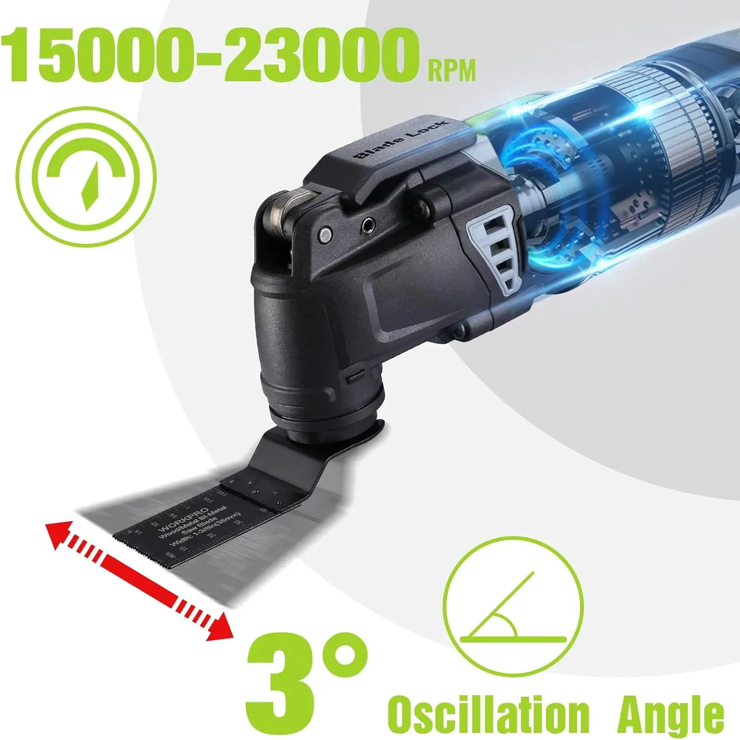 3.0 Amp Corded Oscillating Multi-Tool Kit with 7 Speeds, 17 Accessories & Bag for DIY Projects