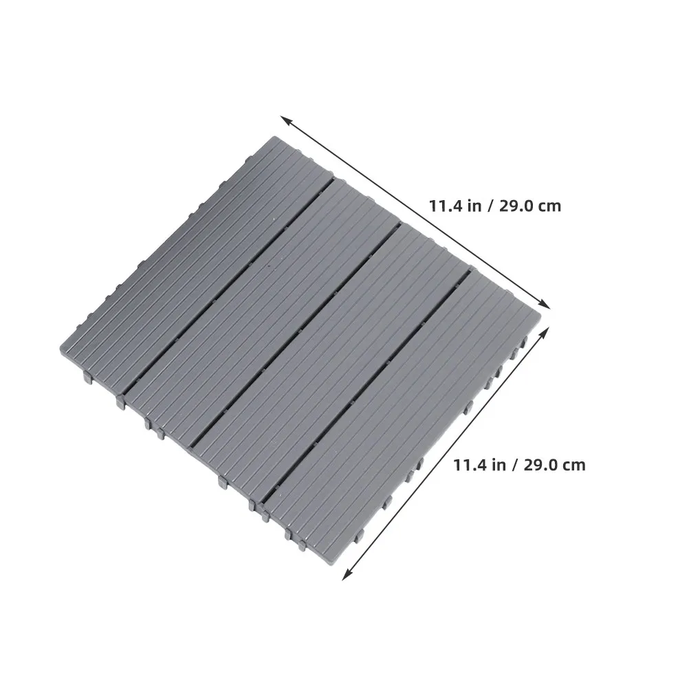 Interlocking Plastic Wood Deck Tiles Waterproof Outdoor Flooring for Garden Patio Balcony Poolside Backyard Use