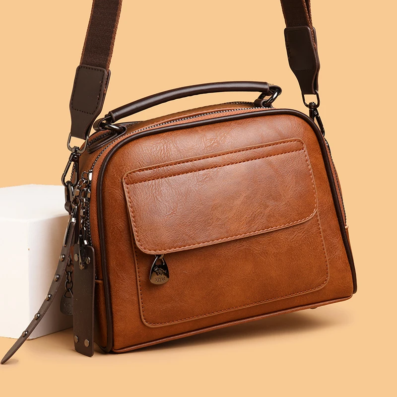 

Simple Design Shoulder Bags For Women High Quality PU Leather Purses Fashion Ladies Solid Color Handbags Casual Commuting Sac