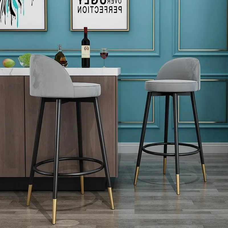 For Design Kitchen Chair Luxury Design Orange High Bar Stools Nordic Luxury Home Modern Chaises Salle Manger Interior Decoration - view 5