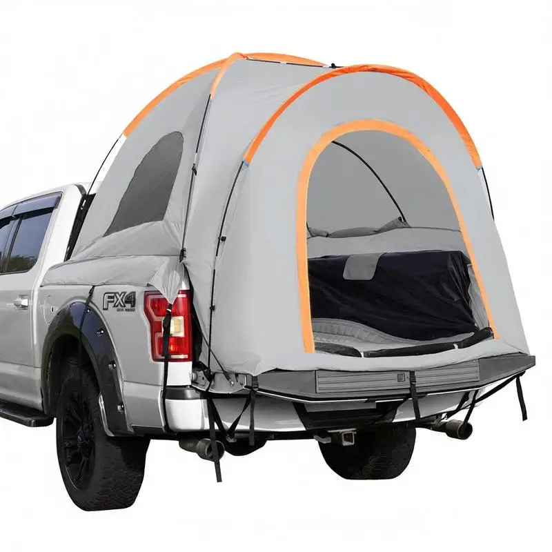 Truck Bed Tent, 6.4'-6.7' Pickup Truck Tent with Rain Layer and Carry Bag, Waterproof PU2000mm Double Layer Truck Tent, Accommodate 2-3 Person, for Camping Traveling Outdoor Activities