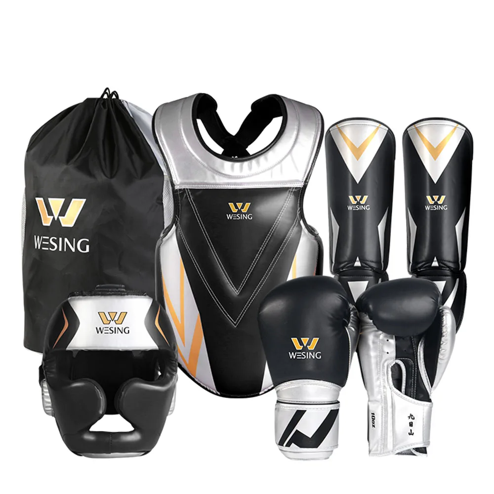 Wesing Boxing Protective Gear for Men Women Set Sanda Kickboxing Gear MMA Muay Thai Boxing Equipment 5pcs Set